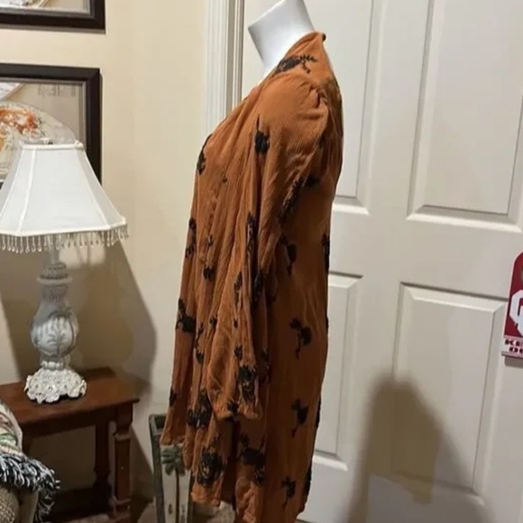 Free People Boho Long Sleeve Open Back Mini Dress. XS - Picture 5 of 12